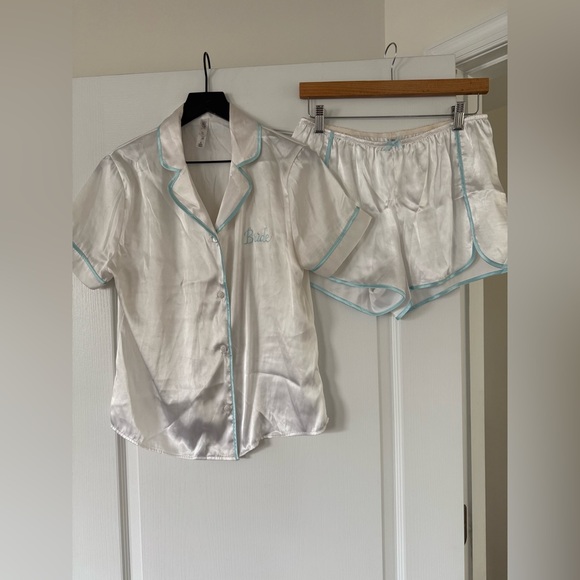 Gilligan & O'Malley - White Satin "Bride" Pajama Set - Size Small - Picture 1 of 8